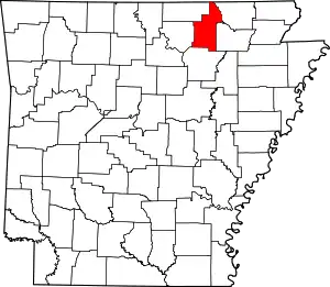 State map highlighting Sharp County