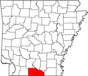 Map of Arkansas highlighting Union County