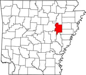 State map highlighting Woodruff County