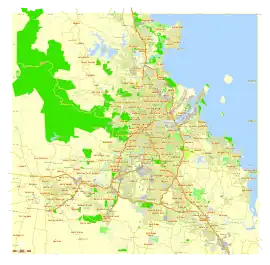 Map of the Brisbane metropolitan area