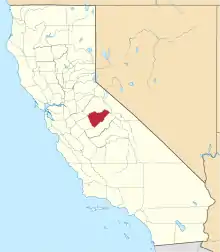 State map highlighting Mariposa County