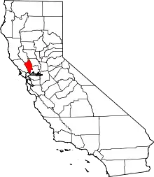 State map highlighting Napa County