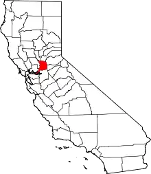 State map highlighting Sacramento County