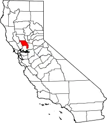 State map highlighting Yolo County