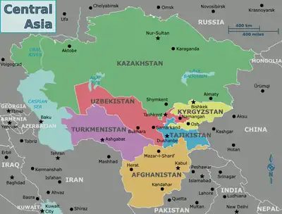 Map of Central Asia