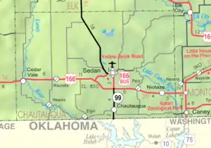 KDOT map of Chautauqua County (legend)