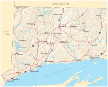 Image 13Map of Connecticut showing major highways. (from Transportation in Connecticut)