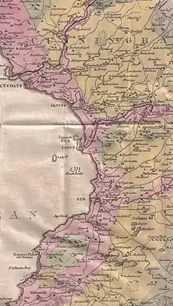 William Aiton's map of Ayrshire showing 'Gifford'