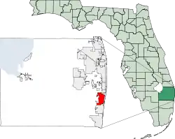 Location within Palm Beach County and the state of Florida