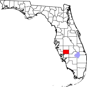 A state map highlighting DeSoto County in the southern part of the state. It is small in size and rectangular in shape.