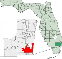 Location of Hollywood, Florida