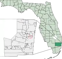 Location of Lazy Lake in Broward County, Florida