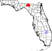 A state map highlighting Madison County in the corner part of the state. It is medium in size.