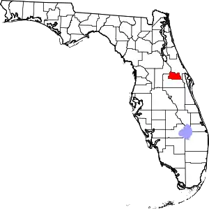 Map of Florida highlighting Seminole County