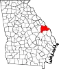 State map highlighting Burke County