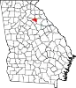 State map highlighting Clarke County