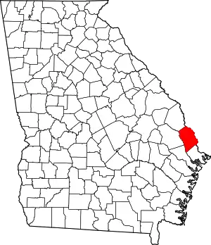 Map of Georgia highlighting Effingham County