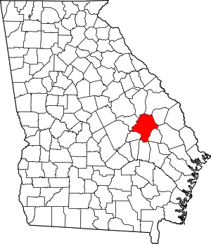 Map of Georgia highlighting Emanuel County