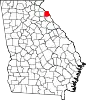 Map of Georgia highlighting Hart County