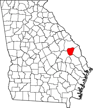 State map highlighting Jenkins County