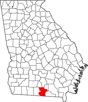 State map highlighting Lowndes County