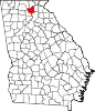 State map highlighting Lumpkin County