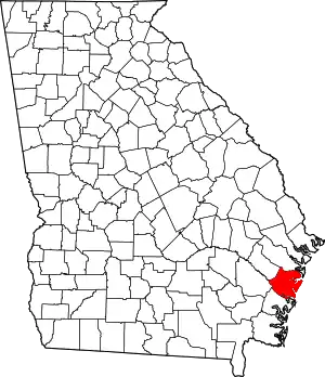 Map of Georgia highlighting McIntosh County