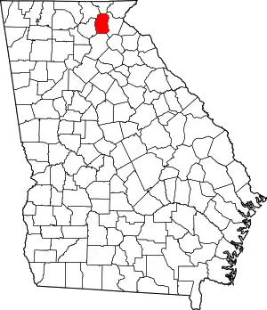 State map highlighting White County