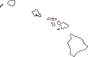 Map of Hawaii highlighting Kalawao County