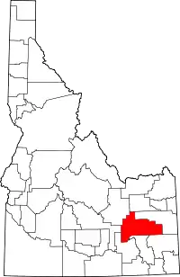 State map highlighting Bingham County