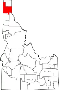 State map highlighting Bonner County