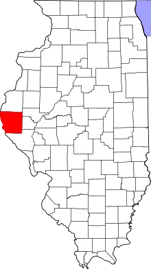 State map highlighting Adams County