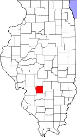 Bond County's location in Illinois