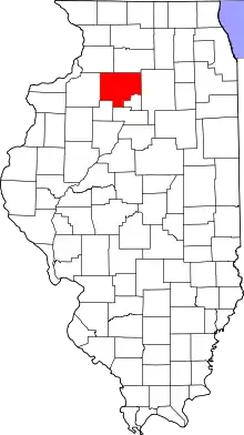 State map highlighting Bureau County