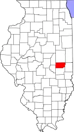 Map of Illinois highlighting Douglas County