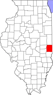 Location of Edgar County in Illinois