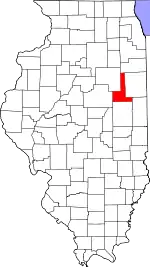 Ford County's location in Illinois