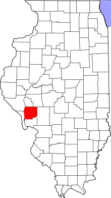 Map of Illinois highlighting Greene County