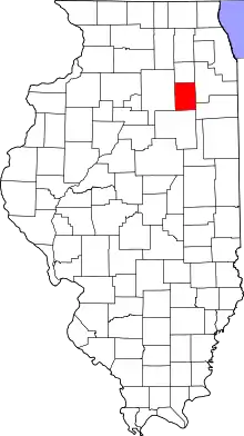 Map of Illinois highlighting Grundy County