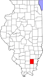 Map of Illinois highlighting Hamilton County