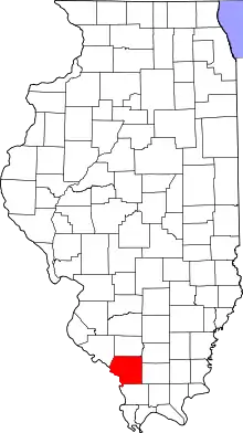 Map of Illinois highlighting Jackson County