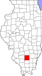 Jefferson County's location in Illinois