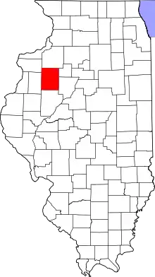 Map of Illinois highlighting Knox County