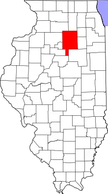 State map highlighting LaSalle County