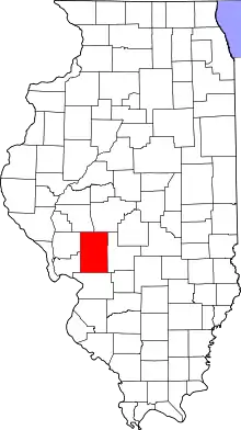 Map of Illinois highlighting Macoupin County