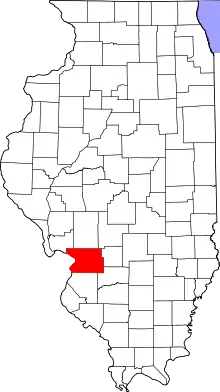 State map highlighting Madison County