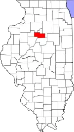 Map of Illinois highlighting Marshall County