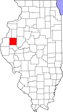 Map of Illinois highlighting McDonough County