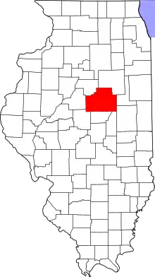 McLean County's location in Illinois