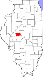 Map of Illinois highlighting Menard County